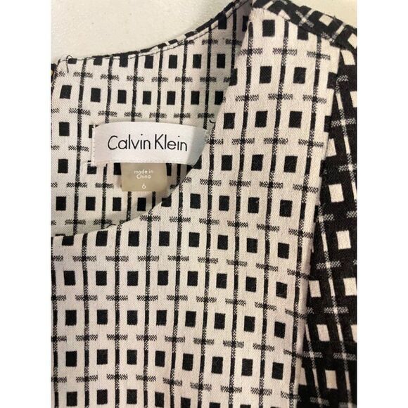 Calvin Klein Geometric Contrast Sheath Dress 6 - Picture 5 of 6